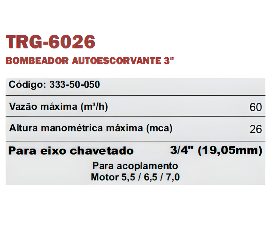 BOMBEADOR AUTOESCORVANTE 3P TOURO TRG-6026
